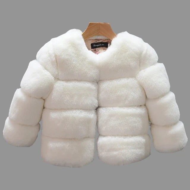 Kids Girls Christmas Fur Coat