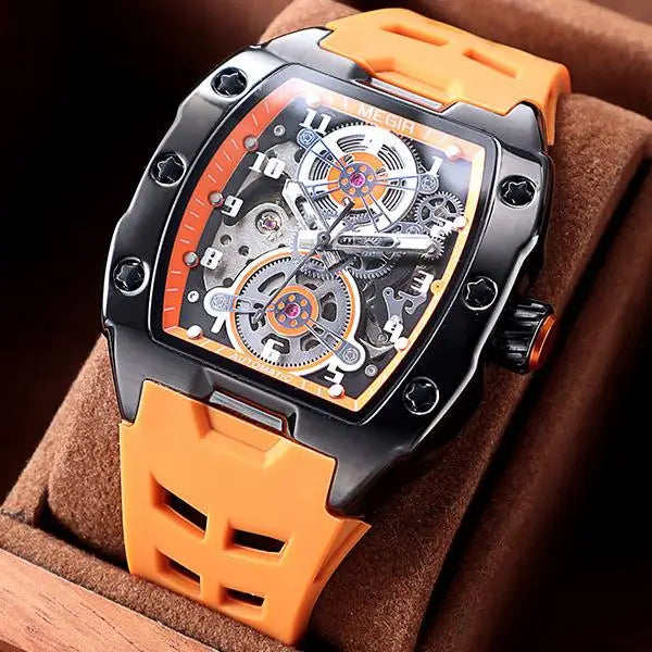 Megir 8602 Mechanical Tonneau Watch