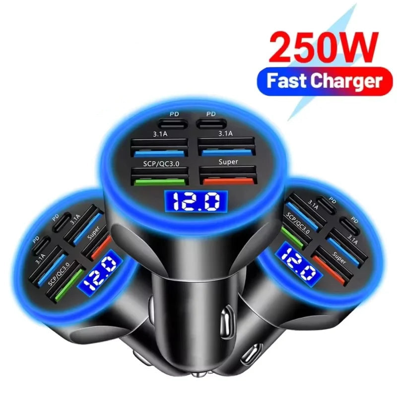 100W 6-Port Car Charger