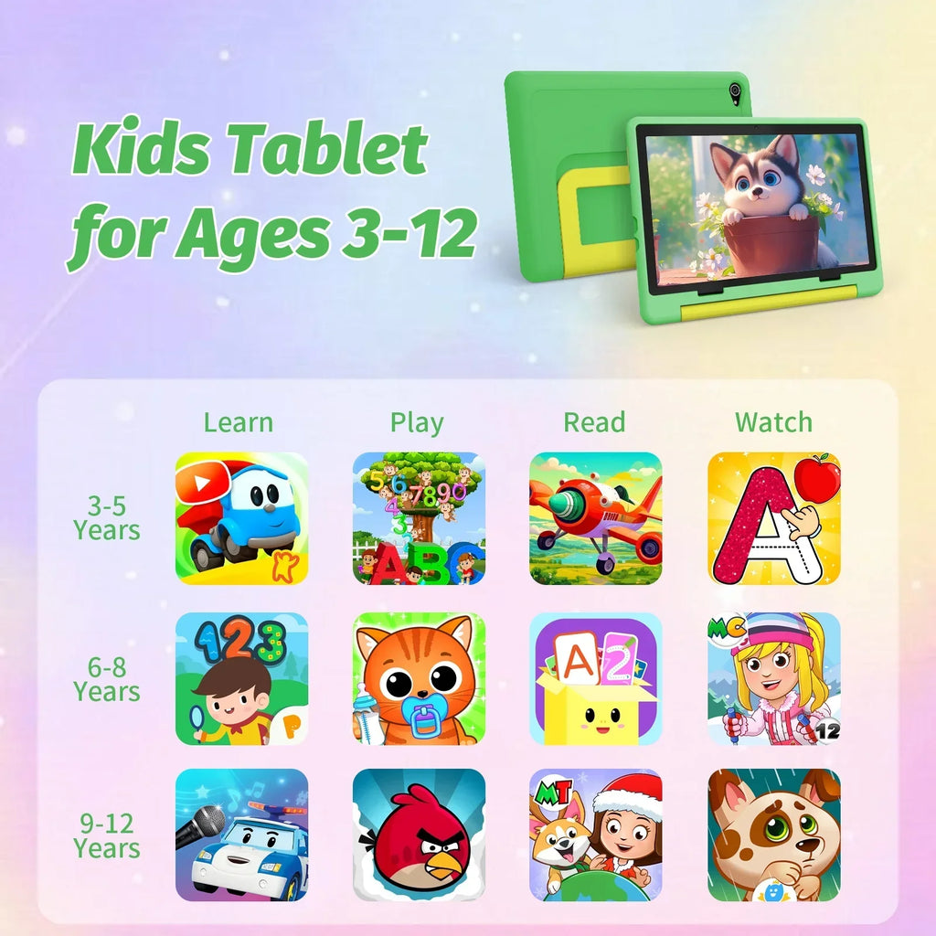 Kids 10" Educational Tablet – Octa Core, 64GB Storage