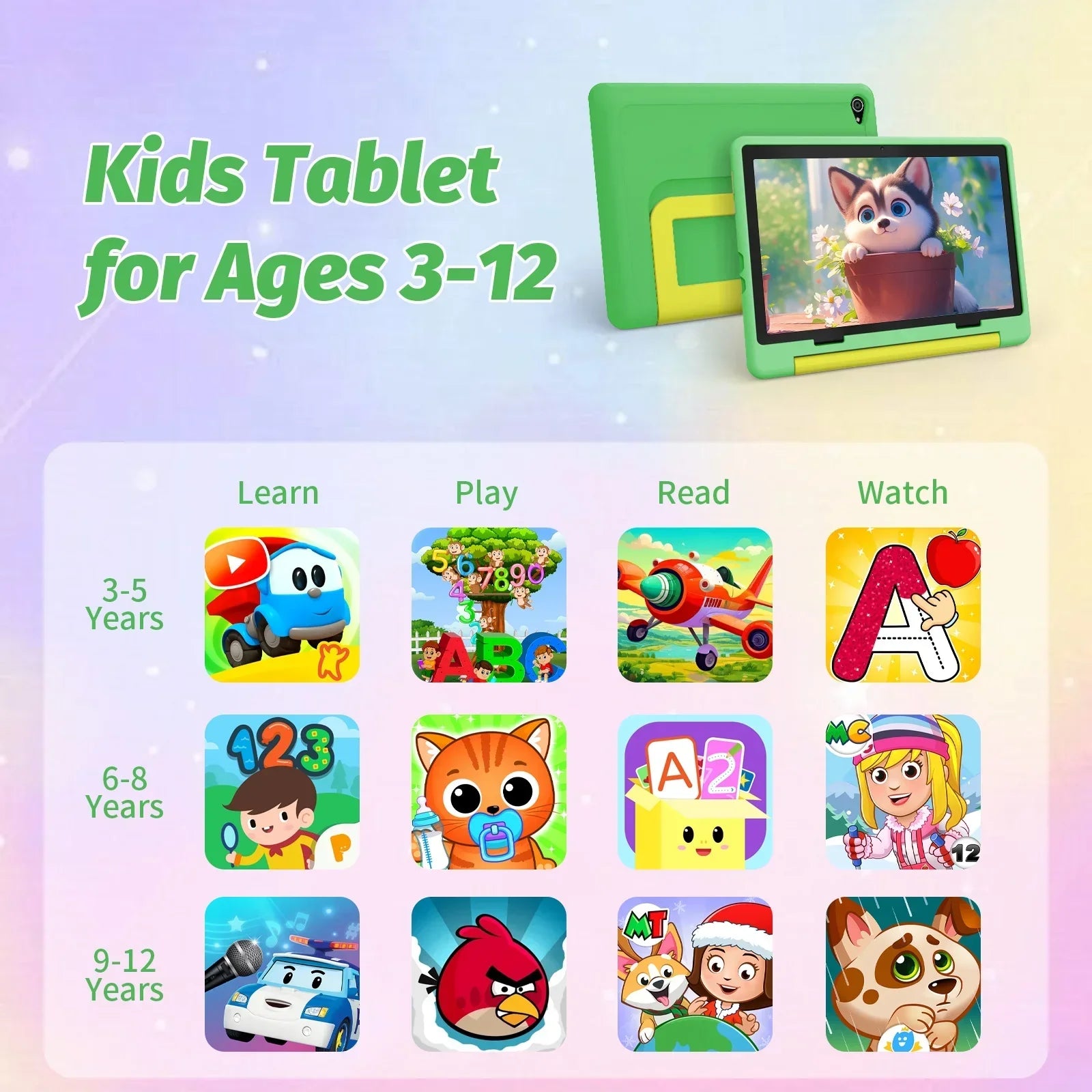 Kids 10" Educational Tablet – Octa Core, 64GB Storage