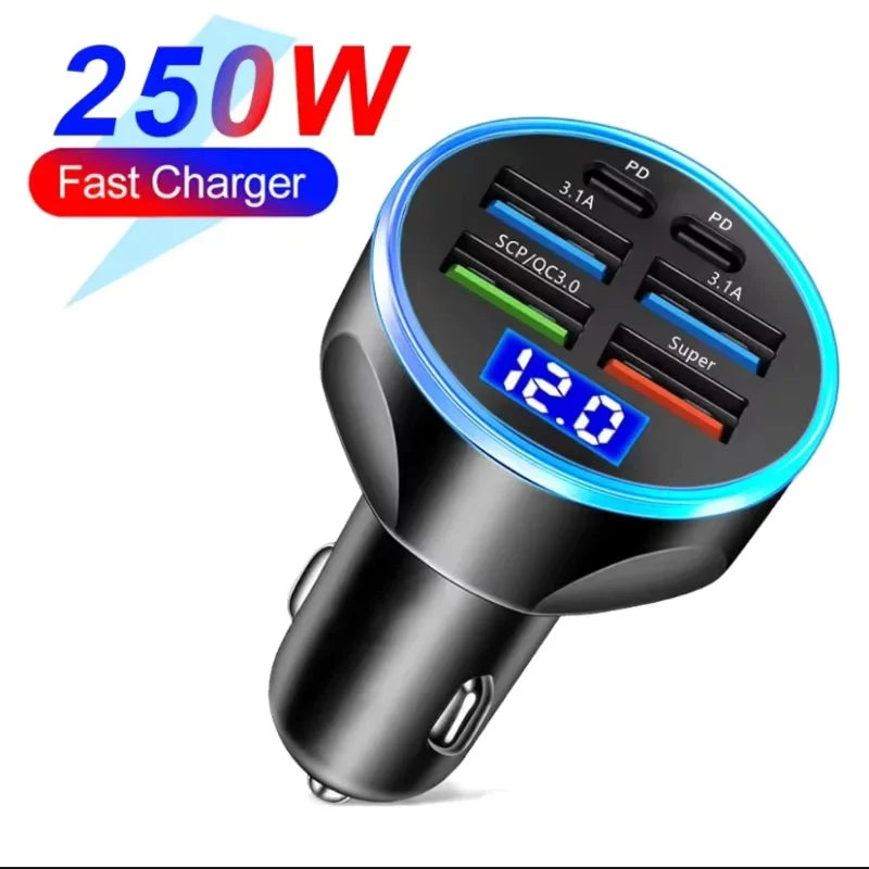 100W 6-Port Car Charger