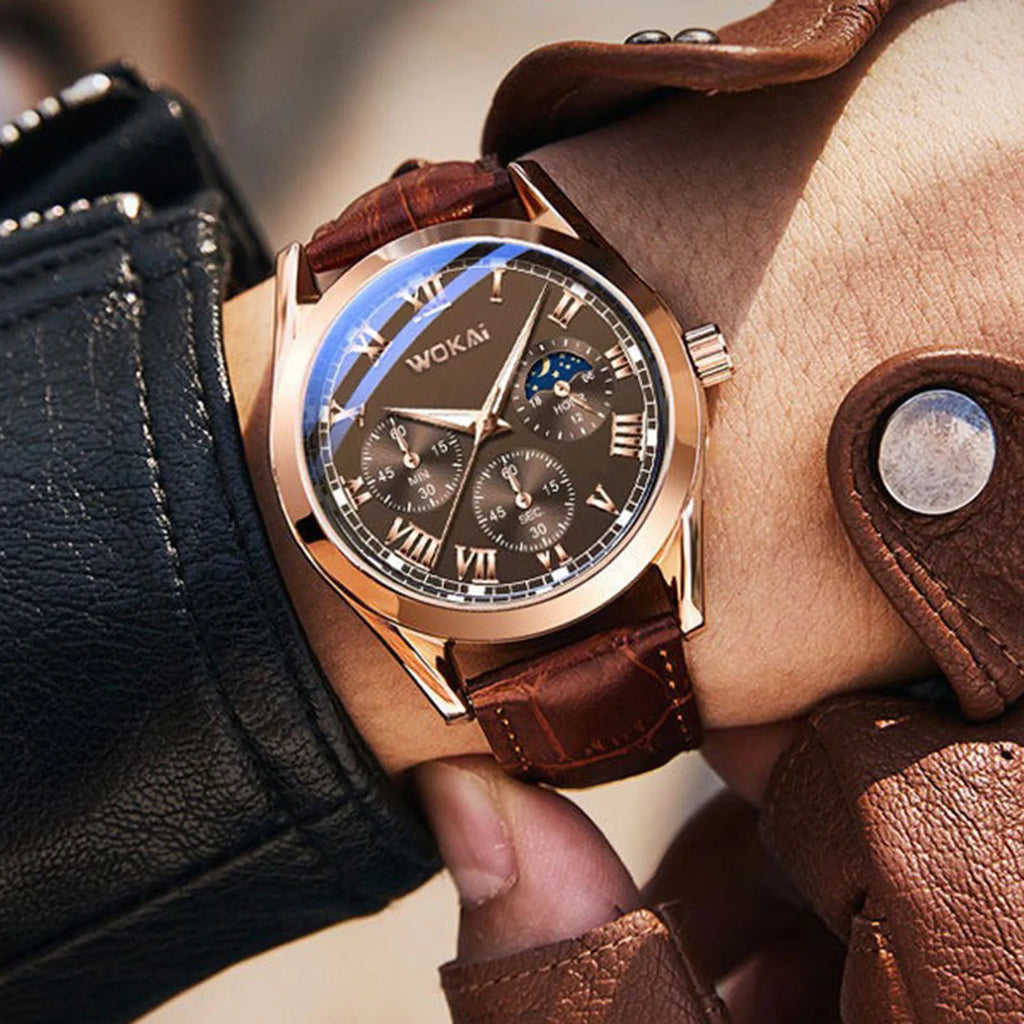 Relogio Masculino PU Leather Watch