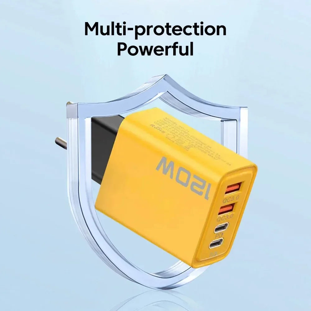 120W Quad USB-C Fast Wall Charger