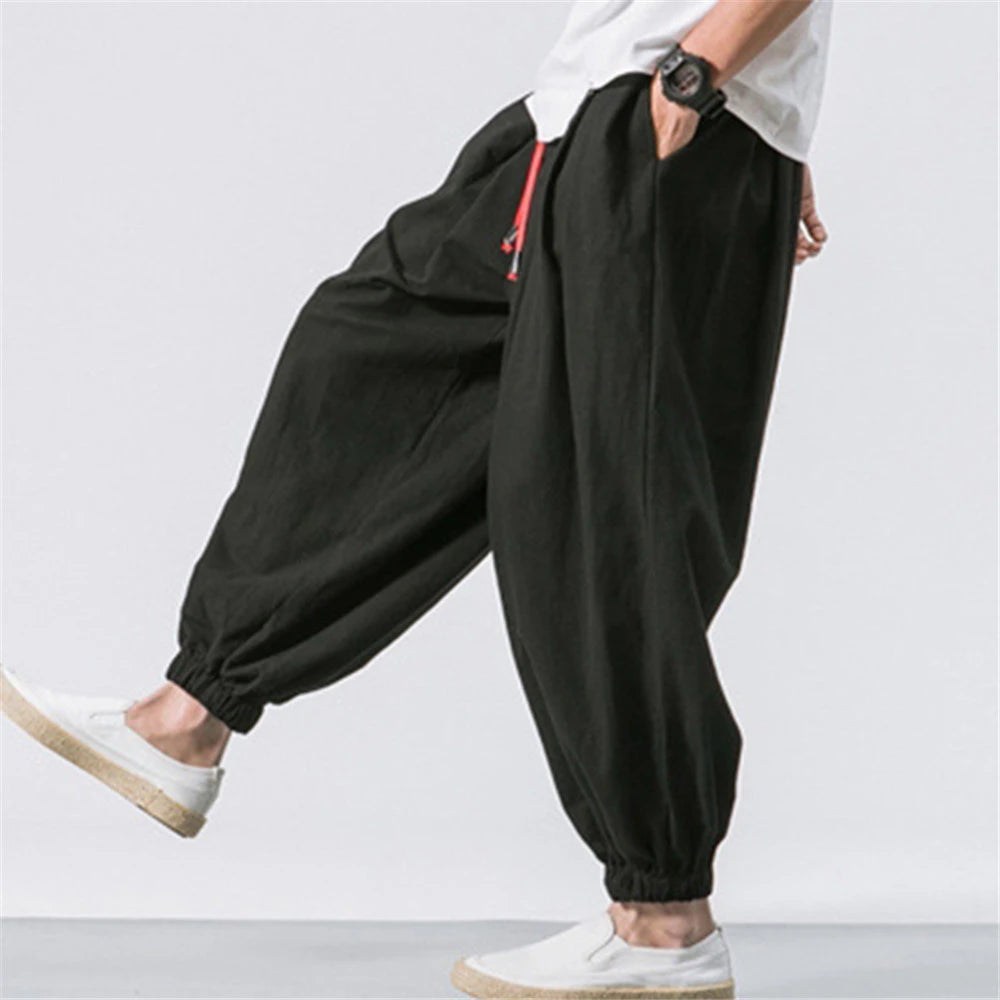 FGKKS High-Quality Men’s Oversize Loose Linen Sweatpants
