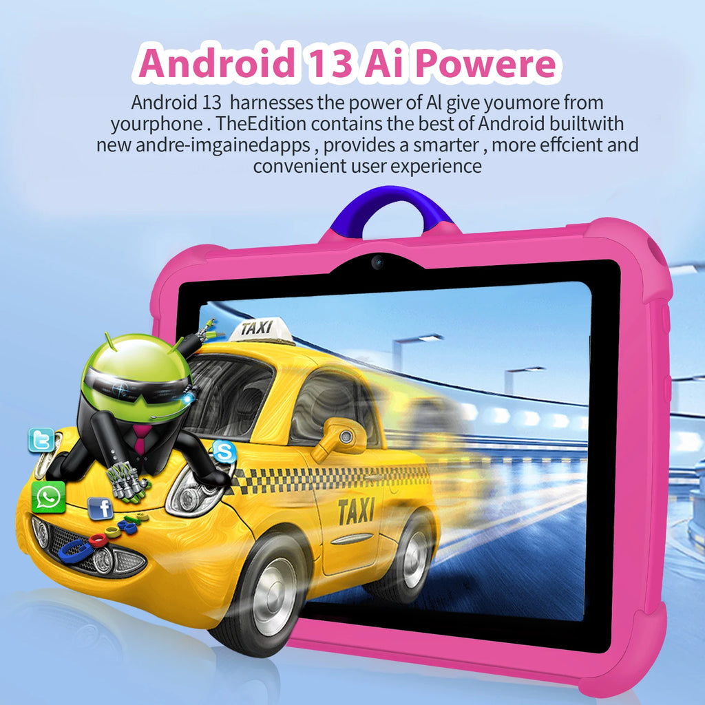 Kids 7" Tablet – Quad-Core, 4GB RAM, 64GB, Android, Learning & Education