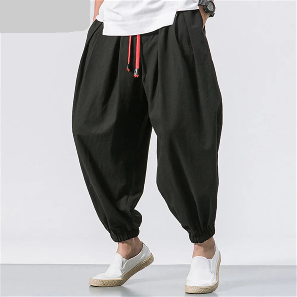 FGKKS High-Quality Men’s Oversize Loose Linen Sweatpants