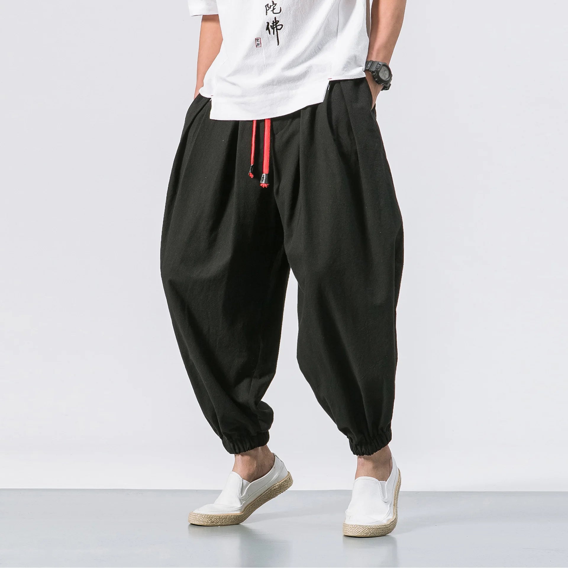 FGKKS High-Quality Men’s Oversize Loose Linen Sweatpants