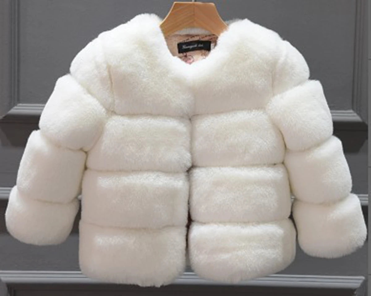 Kids Girls Christmas Fur Coat