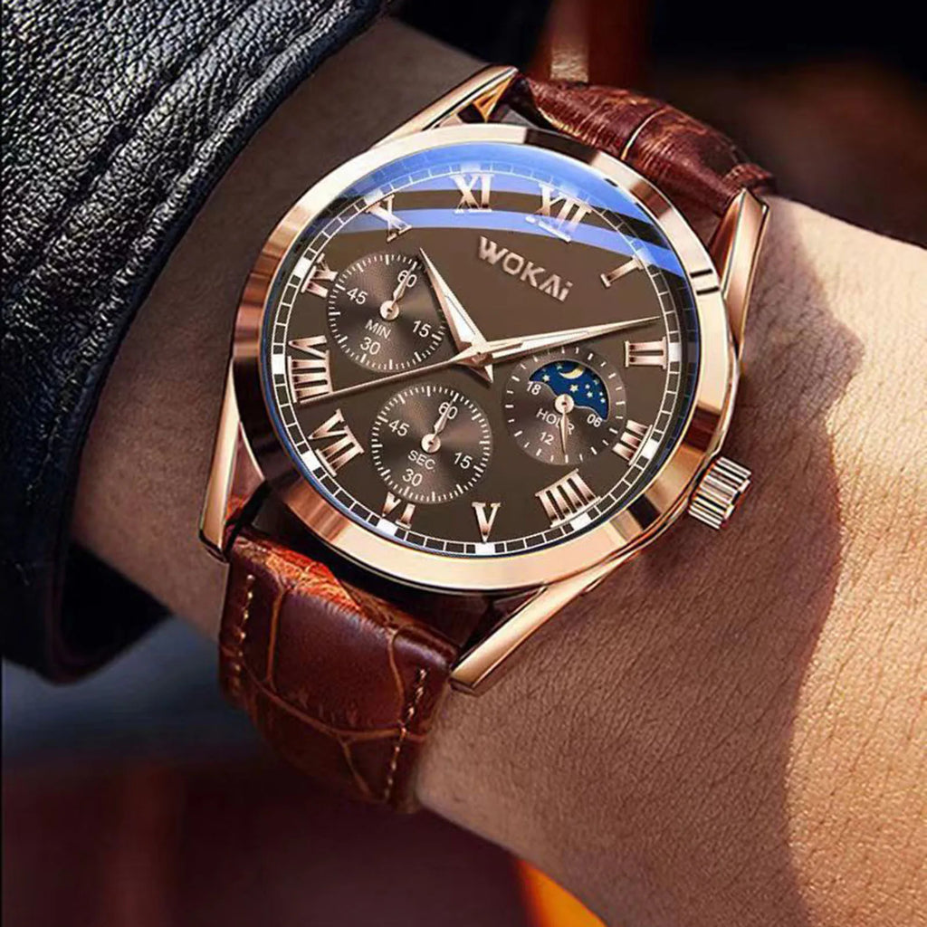 Relogio Masculino PU Leather Watch