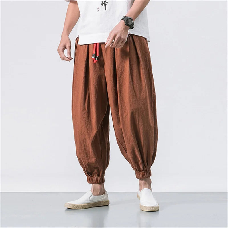FGKKS High-Quality Men’s Oversize Loose Linen Sweatpants