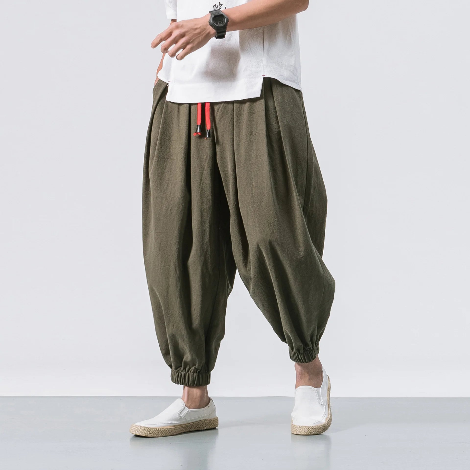 FGKKS High-Quality Men’s Oversize Loose Linen Sweatpants